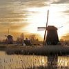 Trois moulins à vent sur le Hoornse Vaart à Alkmaar sur Ronald Smits
