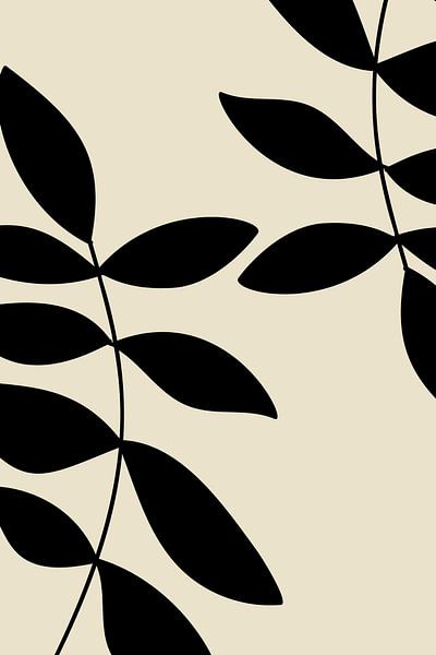 Basic Botanical Black Leaves no. 3 by Dina Dankers
