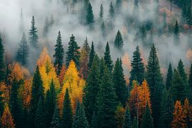 Autumn forest in foggy mood by Poster Art Shop