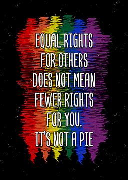 Equal Rights – LGBTQ Flagge Regenbogen Solidarität Wanddeko von Millennial Prints