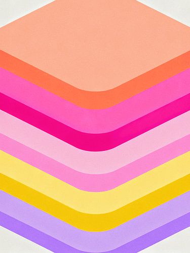Moderne Minimaliste Abstrait Vibrant - Rétro Géométrique Chevron Art Print