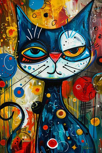 Peinture pop art colorée d'un chat