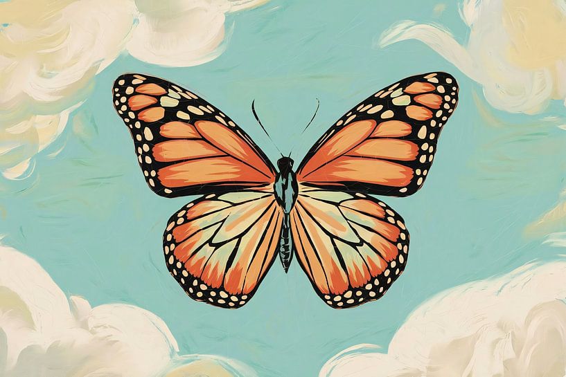 Butterfly in blue sky by Imperial Art House