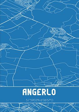 Blaupause | Karte | Angerlo (Gelderland) von Rezona