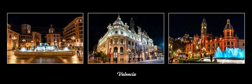 Drieluik Valencia bij nacht