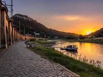 Königstein in der Sächsischen Schweiz – Blick auf die Festung Königstein