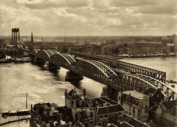 Oude Spoorbrug Rotterdam (1952) van Rob van der Teen