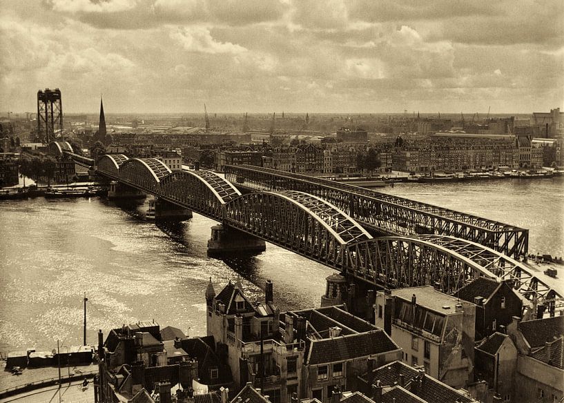 Ancien pont ferroviaire de Rotterdam (1952) par Rob van der Teen