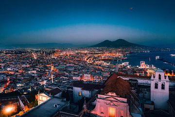 Naples skyline with Vesuvius by Harmen van der Vaart
