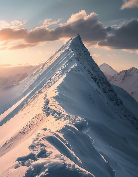 Bergpanorama in magisch licht van fernlichtsicht