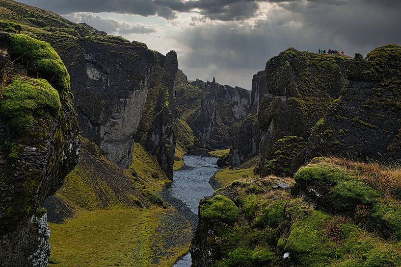 View of the Fjaðrárgljúfur canyon in Iceland by peterheinspictures