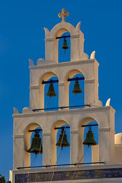 Kerkklokken op Santorini, Griekenland van Adelheid Smitt