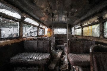Een oude bus met een verassing van Digitale Schilderijen
