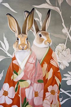 Zen Hares by Jacky