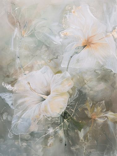 Botanical abstract in Japandi style