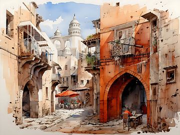 Morocco Casablanca Sketch by PixelPrestige