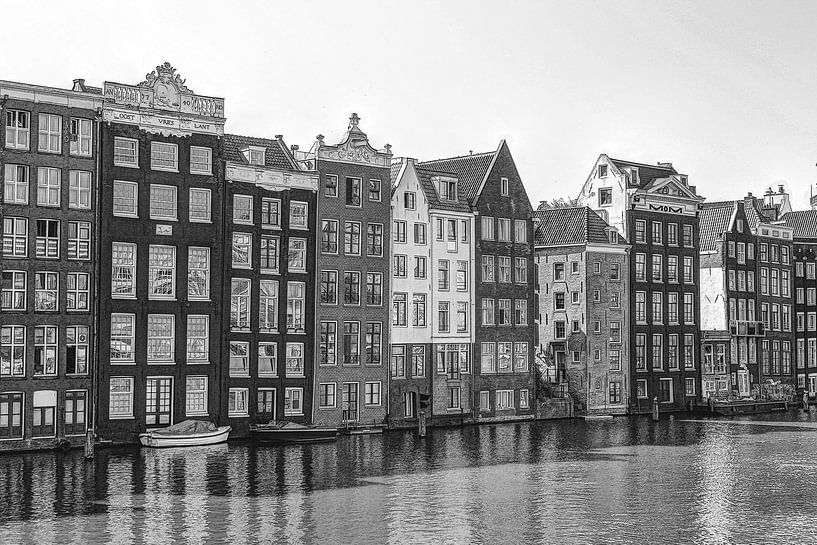 Inner city of Amsterdam Netherlands Black and White by Hendrik-Jan Kornelis