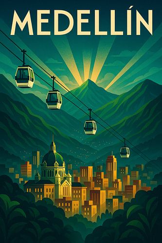Medellín Skyline Harmony - Art Deco Stad van de Eeuwige Lente
