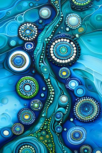 Abstracte kleurrijke cirkelvormige kunstcompositie