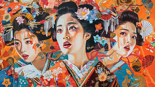 Japanse Geisha schilderij