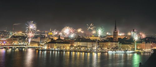 Stockholm Feuerwerk 2023 Panorama