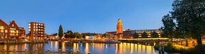 Skyline von Zwolle am Abend