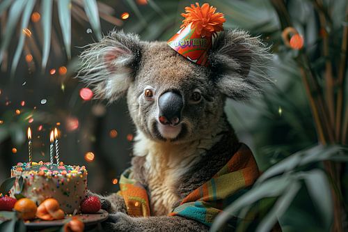 Grappige koala in jaren 60-70 discokostuum