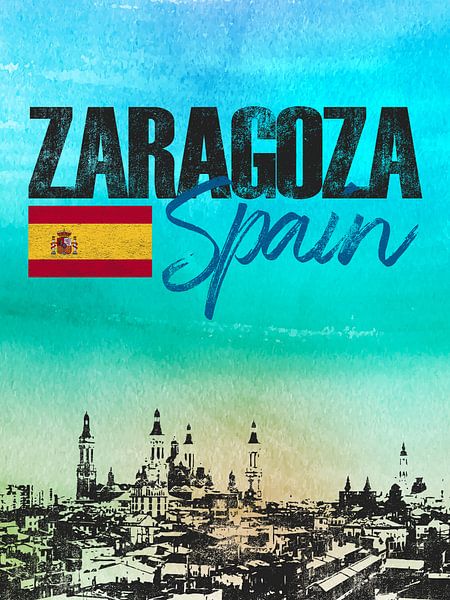 Saragossa Spanien von Printed Artings