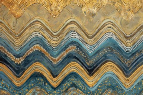 Golven van Blauw en Goud