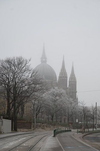Kerk in de mist - Stille winterochtend