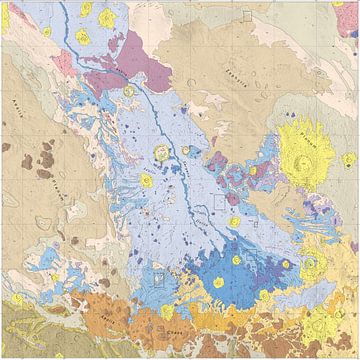 Geologische kaart van de Aeolis Dorsa Regio, Mars van NASA and Space