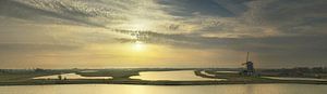 Windmühle Het Noorden Texel Sonnenuntergang von Texel360Fotografie Richard Heerschap