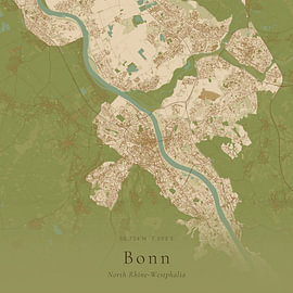 Historische Landkarte von Bonn, Deutschland