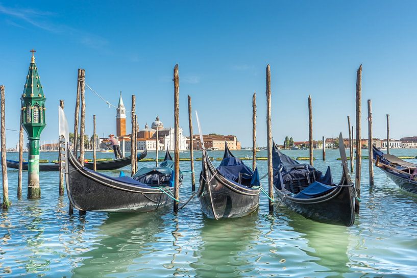 Gondola's op de Canal Grande in Venetië van Stefania van Lieshout