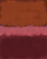Orange, rosa, dunkelrot. Abstrakte Malerei in leuchtenden Neonfarben.