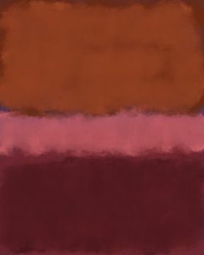 Oranje, roze, donkerrood. Abstract schilderij in neon gloeiende kleuren. van Dina Dankers