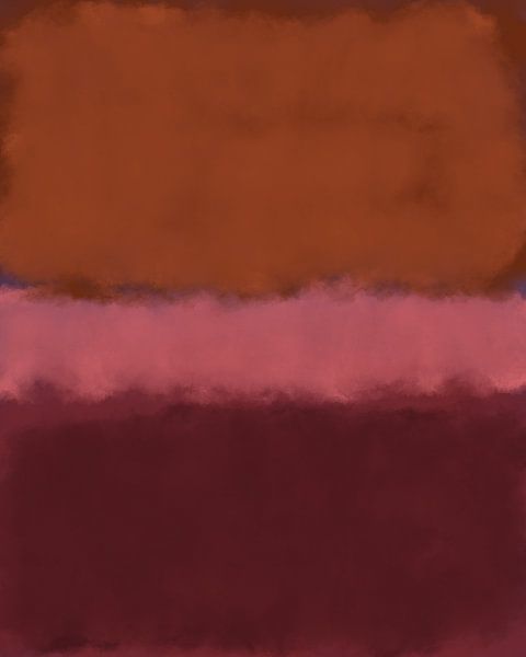 Orange, rose, rouge foncé. Peinture abstraite aux couleurs néon. par Dina Dankers
