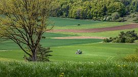 Work on green hillsides by Arjan Warmerdam