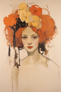 Frau in Orange