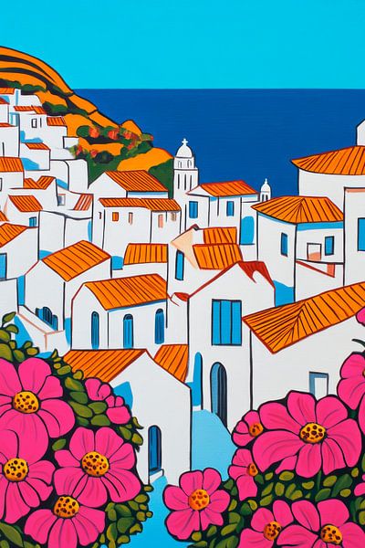 Kleine kustplaats van Poster Art Shop