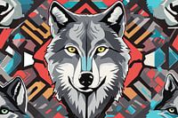 Alpha Spirit: Pop Art Grey Wolf