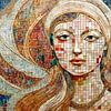 Moderner Klassiker Porträt einer Frau in Mosaik von Studio Pieternel