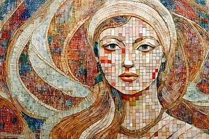 Moderner Klassiker Porträt einer Frau in Mosaik