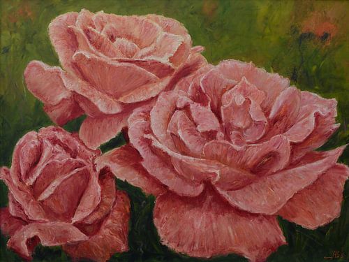 Elegant rozentuin schilderij vol kleur en charme