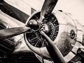 Douglas DC-3 propeller airplane in black and white by Sjoerd van der Wal Photography thumbnail
