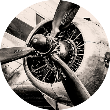 Douglas DC-3 propellervliegtuig in zwart-wit van Sjoerd van der Wal Fotografie
