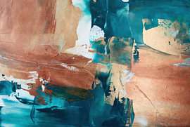 Des couches de turquoise dans de la terre cuite sur Art & Soul Creations