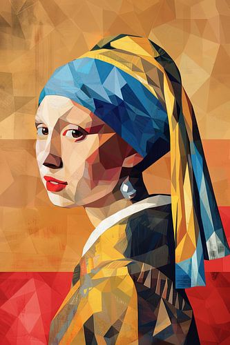 Geometric girl with the pearl earring