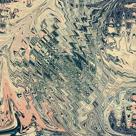 Reflections. 70s abstract retro style pattern in pastel colors II by Dina Dankers