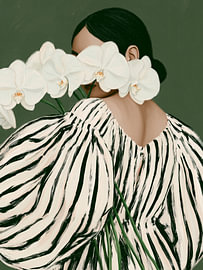 Woman With White Orchids by Stephanie Jeuffroy
